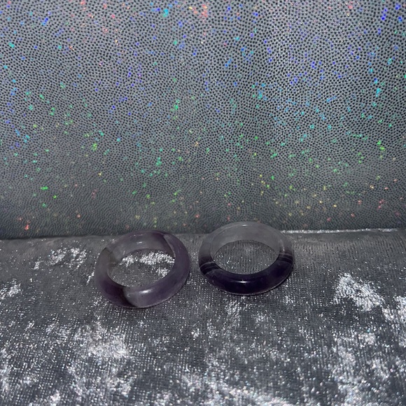 Amethyst rings crystal healing purple geodes natural rocks ring bands π - Picture 17 of 17